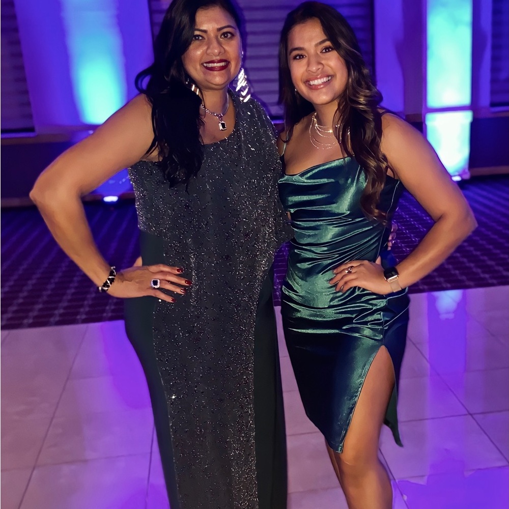 Satin Green Dress